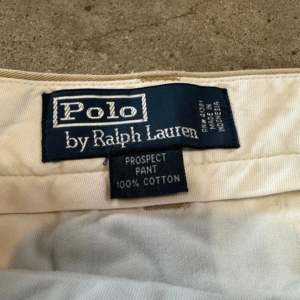 VTG Polo Ralph Lauren Prospect Pant Men 36x32 Tan Khaki Cotton Chino Trousers